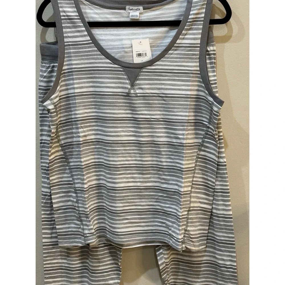 Splendid Women's Tank Top Shirt‎ and Jogger Pant Pajama Set Size Medium Striped